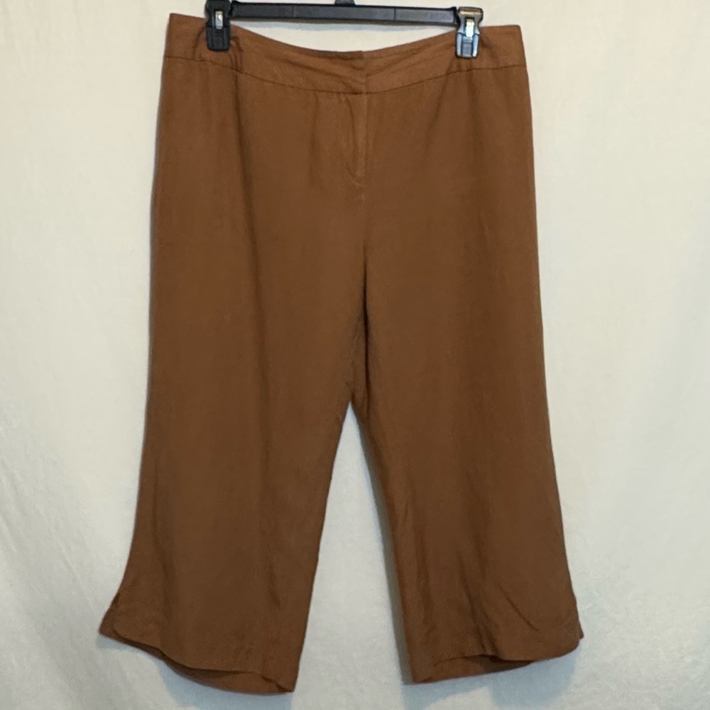 B-190 David N. PLUS‎ SIZE 16 Brown Lined Capris